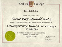 Jamie's Diploma in Contemporary Music & Technology